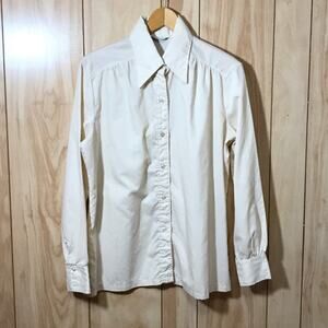 Ship'n Shore Vintage Pleated Collared Long Sleeve Top 16